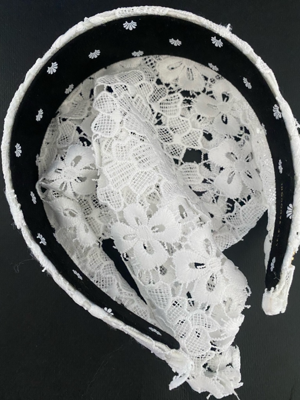 Lele Sadoughi LIGHT DENIM JACKIE CHAMBRAY HANDKERCHIEF HEADBAND + lace headband - Picture 7 of 11